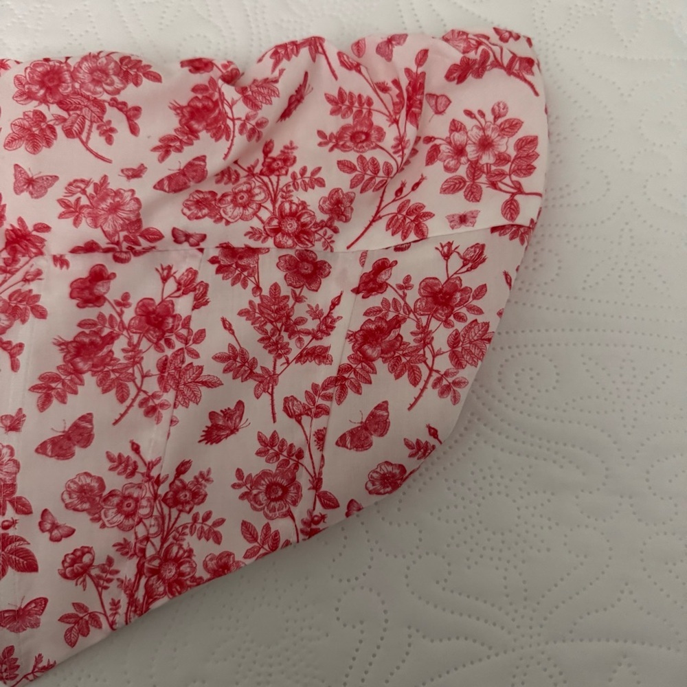 Princess Polly Juliette Bustier Strapless Crop Top Pink Floral Print Size 10 - Picture 5 of 16